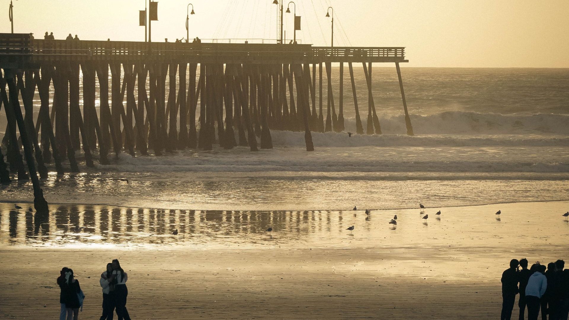 Pismo Beach pier at golden hour on the California Central Coast