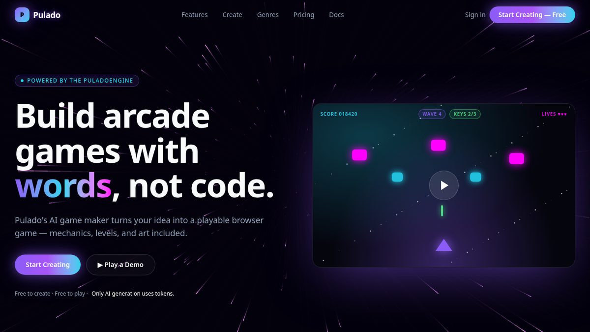 Pulado website screenshot